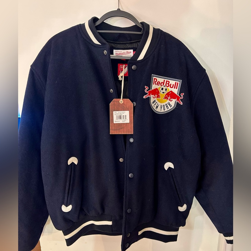 NWT Mitchell & Ness MLS New York Red Bulls Wool Varsity Jacket!